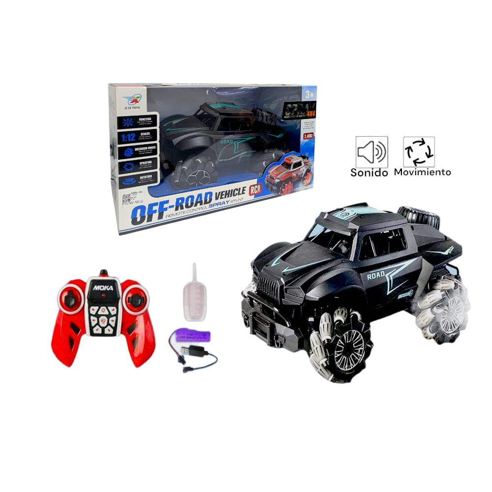 CARRO CONTROL REMOTO FINO GIRO 360° Y HUMO 6628