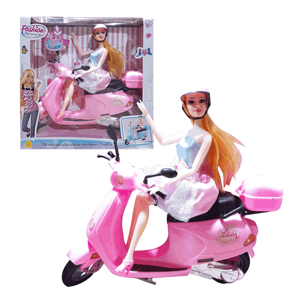 MOTO CON BARBY EN CAJA