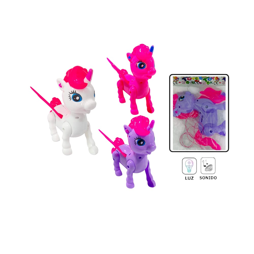 UNICORNIO EN BOLSA + LUZ CON SONIDO 9727