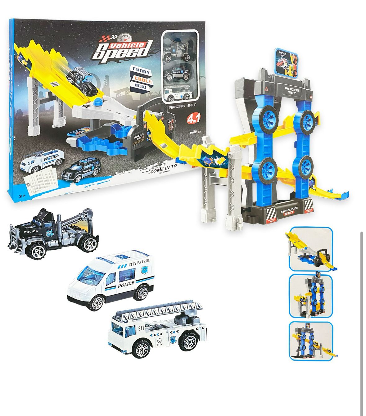 PISTA GD POLICIA 4 EN 1 LUJO  EN CAJA 985