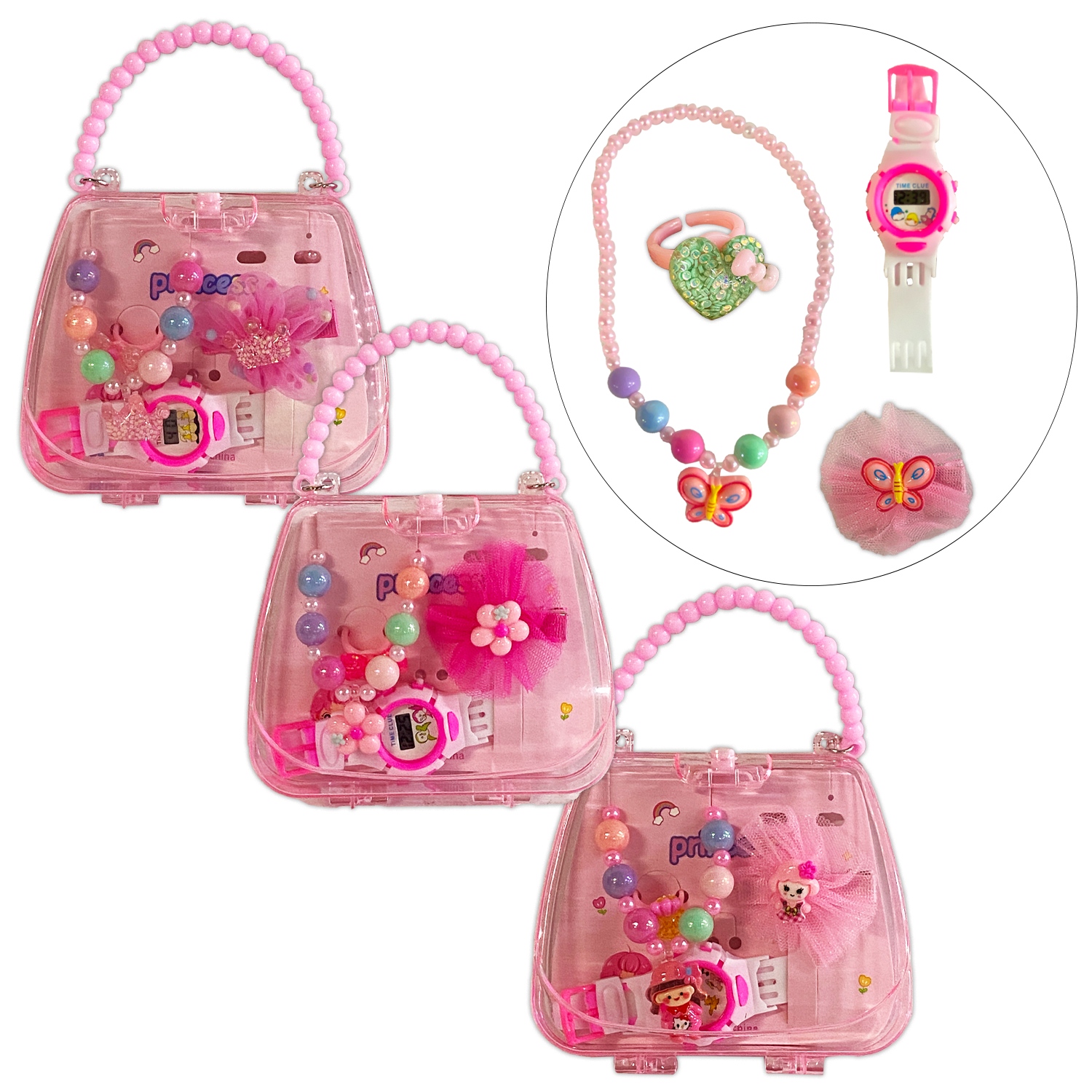 BOLSO CON ACCESORIOS Y RELOJ (PQTX12)
