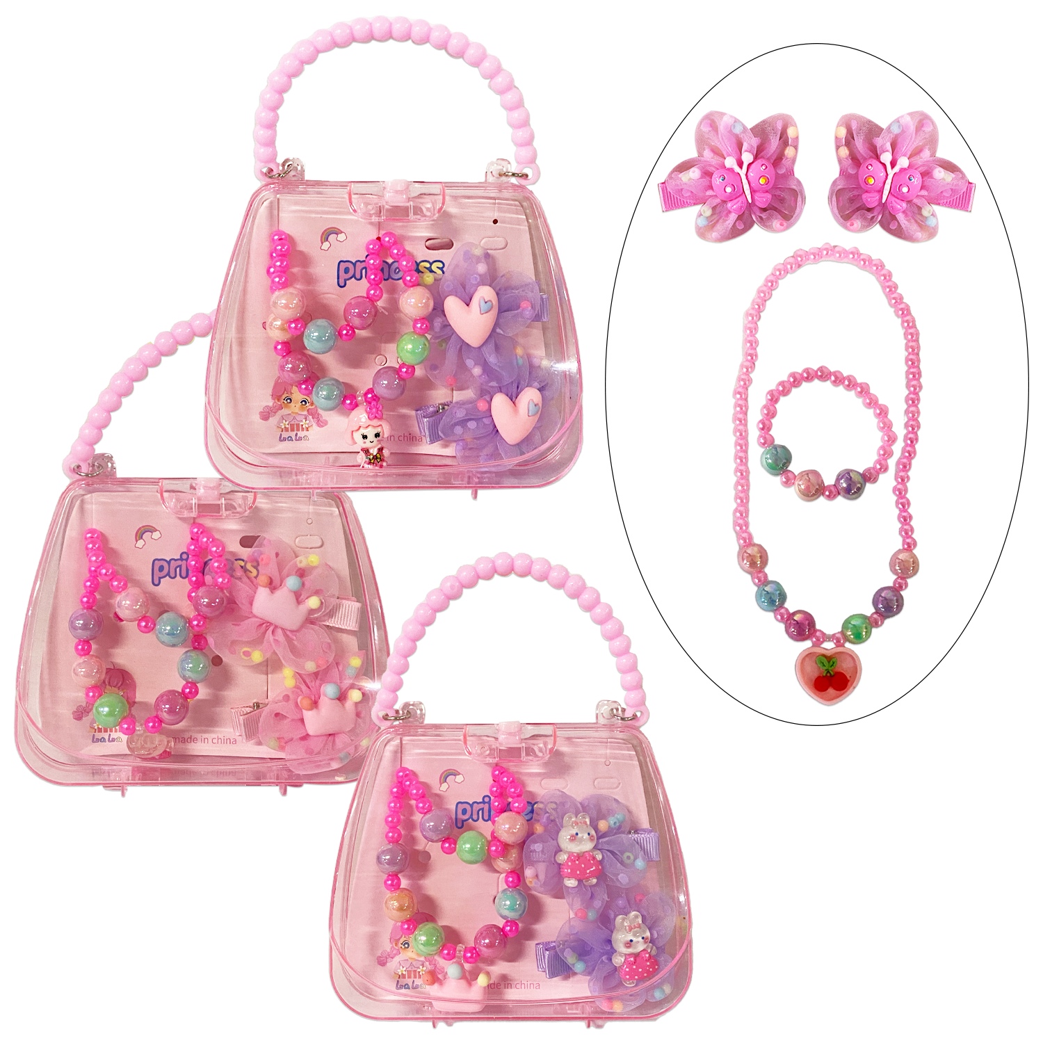 BOLSO CON ACCESORIOS PARA EL CABELLO (PQTX12)