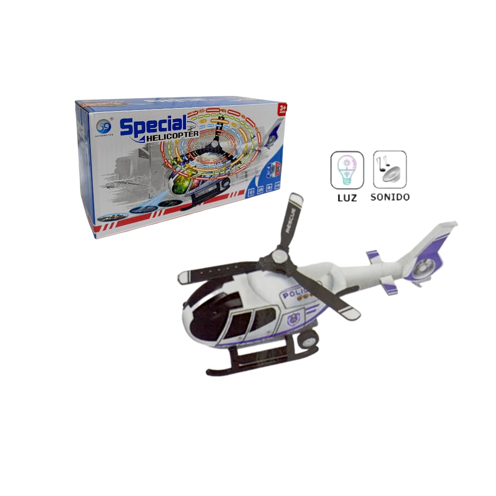 HELICOPTERO LUZ +SONIDO EN CAJA  JYD178B-3
