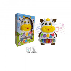 PIANO MUSICAL  VACA LUZ Y SONIDO EN CAJA SD9952