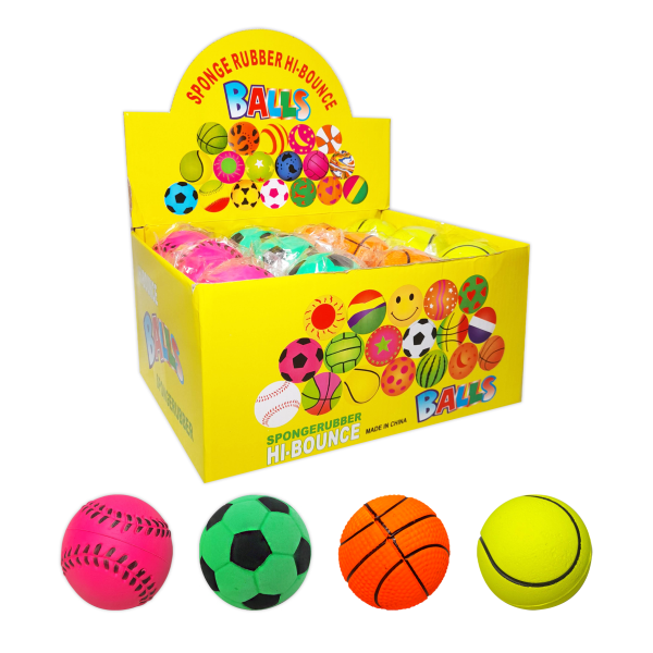PELOTA RIGIDA DEPORTES NEON 6CM (CJX24)