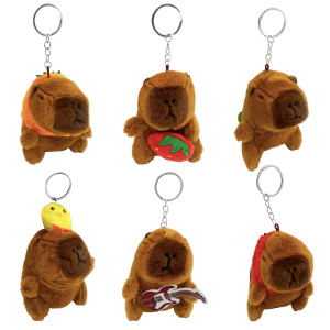 LLAVERO PELUCHE CAPIBARA CON ACCESORIO (PQTX12)