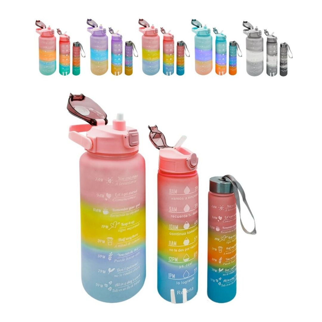 TERMO MOTIVACIONAL*3PCS 2000ML-900ML-300ML BMR-3573