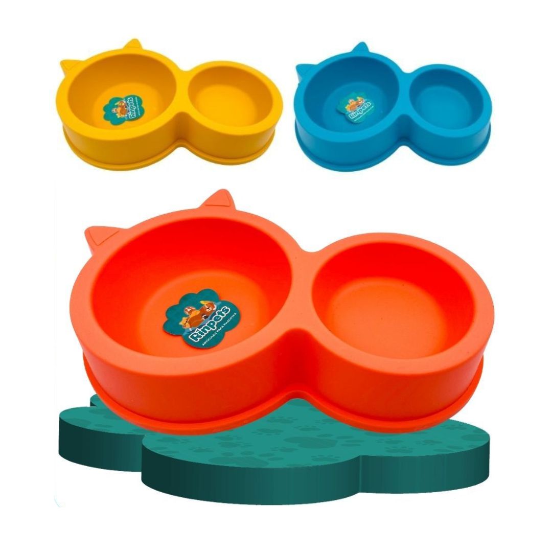 RECIPIENTE PLASTICO DOBLE PARA MASCOTAS RINPETS BMR-1925