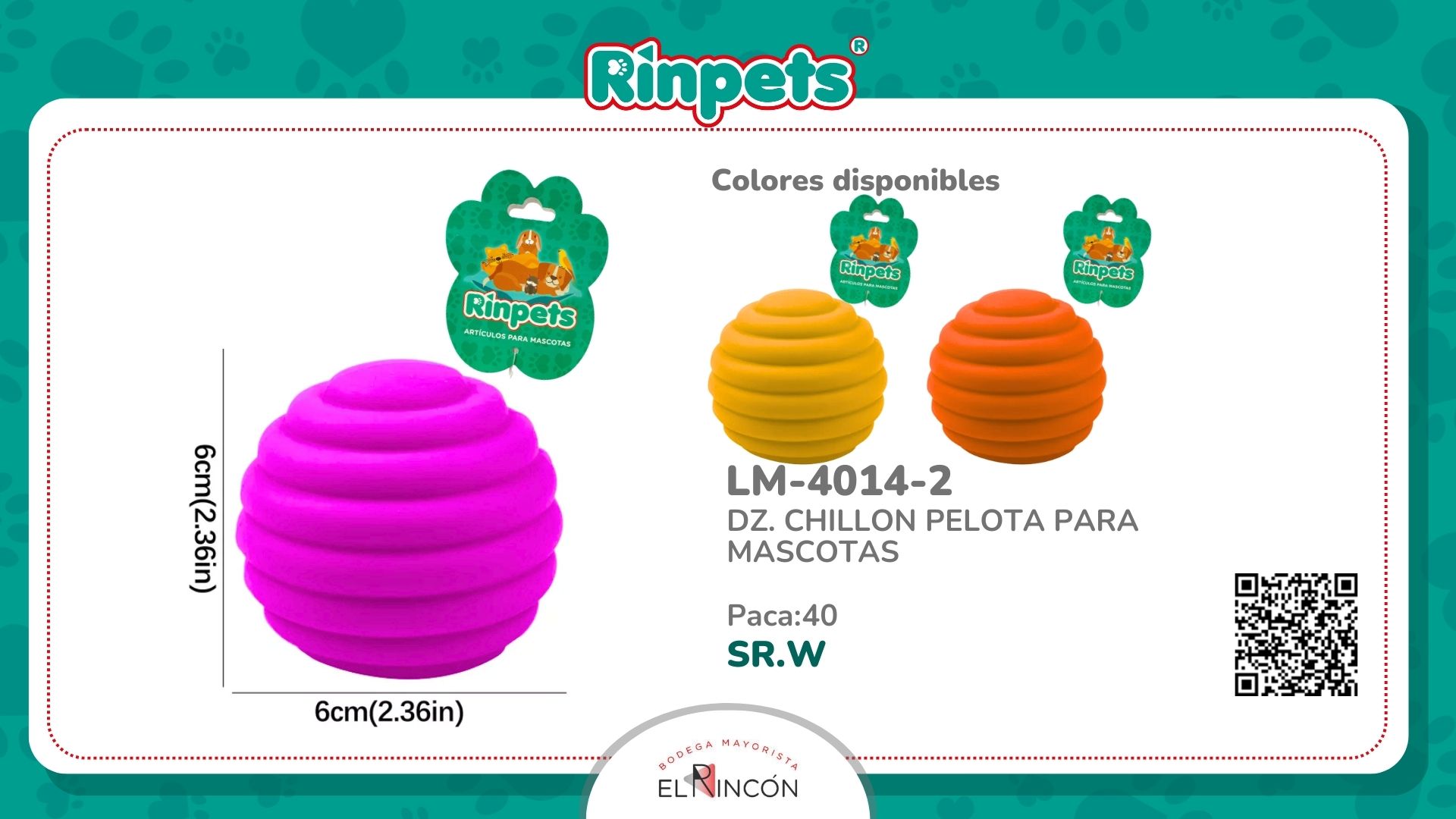 DZ. CHILLON PELOTA PARA MASCOTAS BMR-4014-2