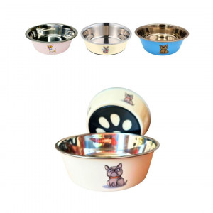 RECIPIENTE METALICO ESTAMPADO PARA MASCOTAS 14cm BMR-4383-1