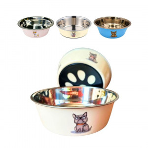 RECIPIENTE METALICO ESTAMPADO PARA MASCOTAS 21cm BMR-4383-4