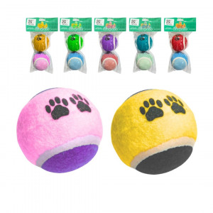 PELOTA TENIS PARA MASCOTA RINPETS COLORES *2PCS 6.5CM BMR-5201