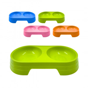 RECIPIENTE DOBLE PARA MASCOTA 12*23CM BMR-6406