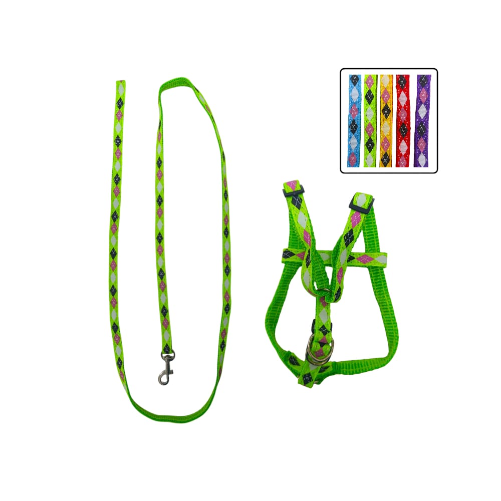 LASO COLLAR MASCOTA ESTAMPADO ROMBOS BMR-3366 (PQTX12)