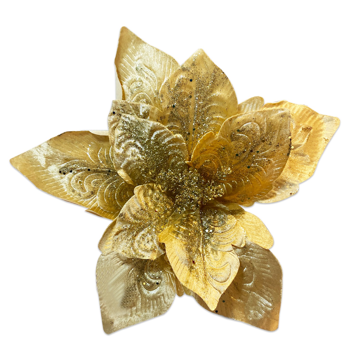 FLOR NAVIDEÑA DORADA 45CM (BJX40)