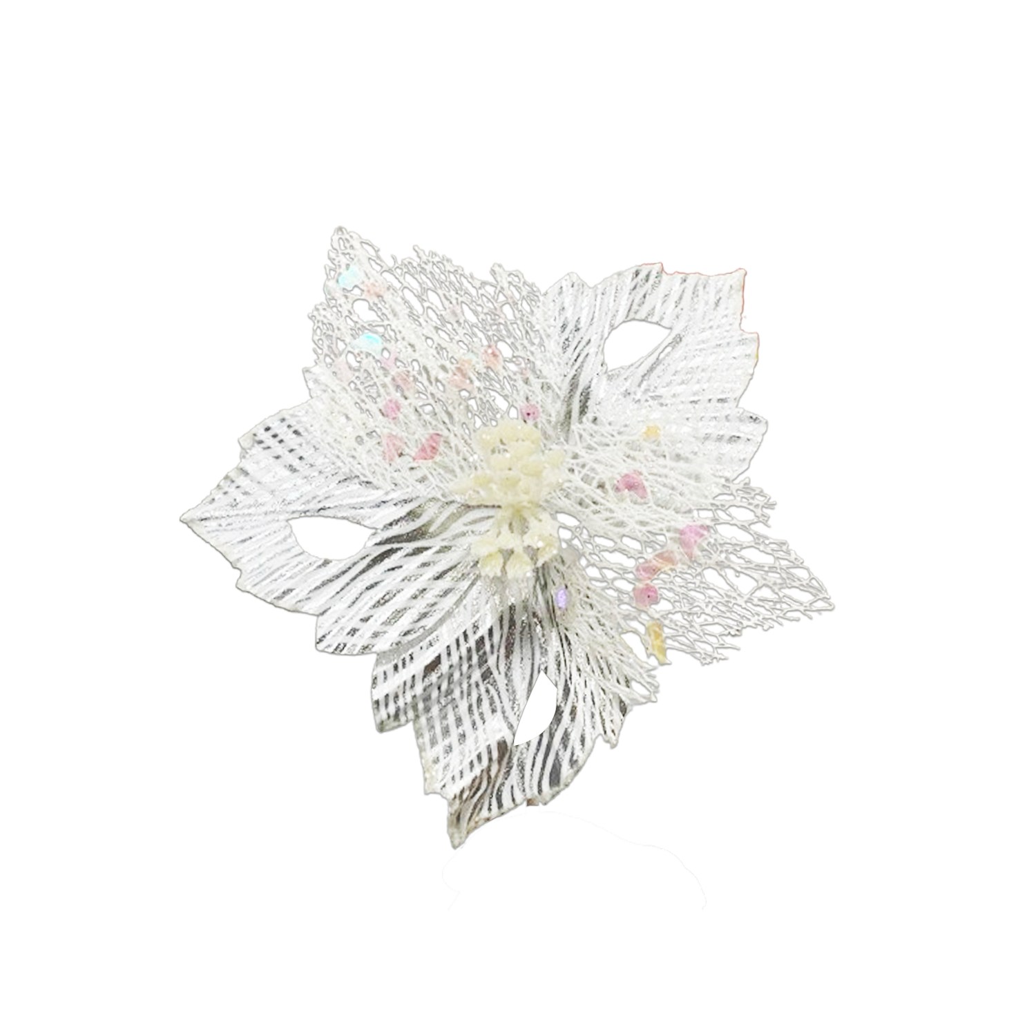 FLOR NAVIDEÑA BLANCA 20CM (BJX150)