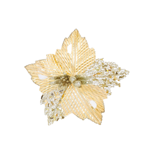 FLOR NAVIDEÑA DORADA 20CM (BJX100)