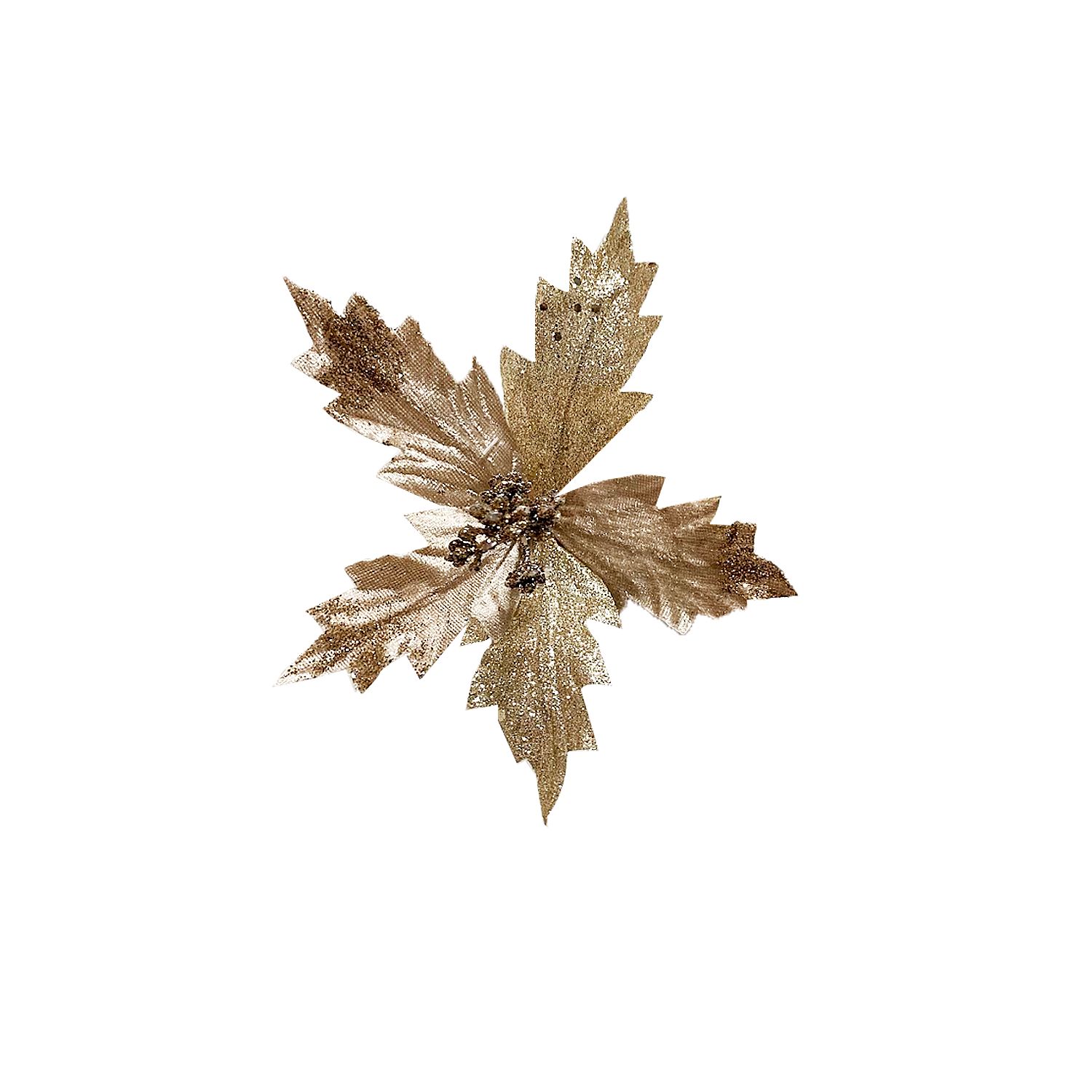 FLOR NAVIDEÑA CHAMPAÑA 15CM (BJX120)