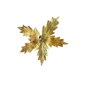 FLOR NAVIDEÑA DORADA 15CM (BJX120)