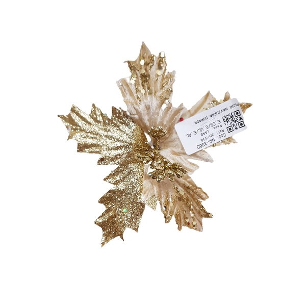 FLOR NAVIDEÑA DORADA 15CM (BJX120)