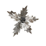FLOR NAVIDEÑA PLATEADA 15CM (BJX120)