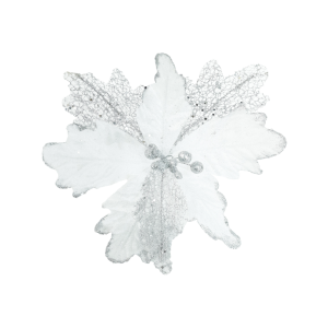FLOR NAVIDEÑA  PLATEADA 24CM (BJX80)