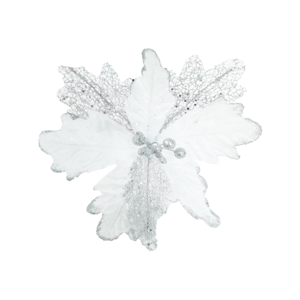 FLOR NAVIDEÑA  PLATEADA 24CM (BJX80)