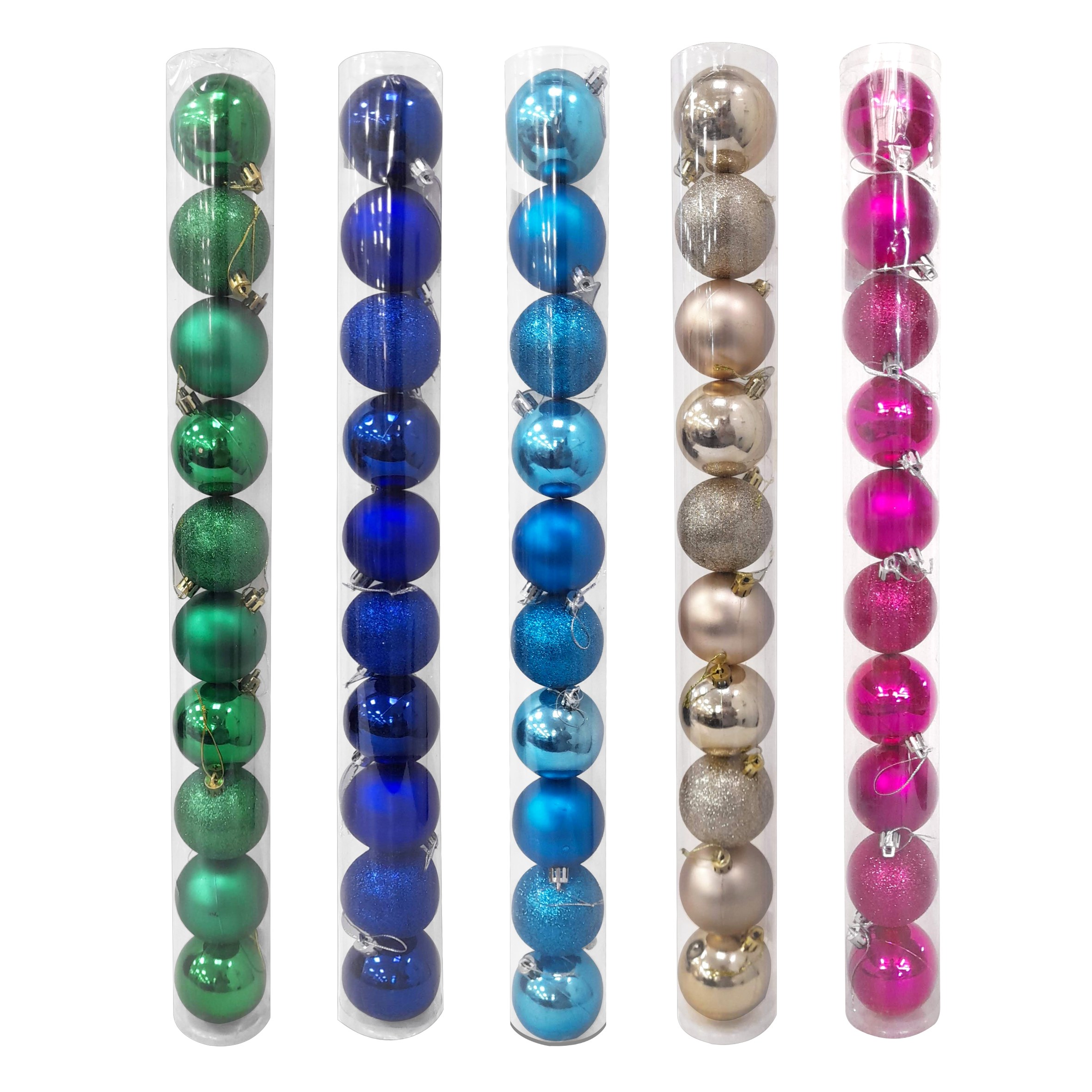 BOLA NAVIDEÑA SURTIDA 6CM X10