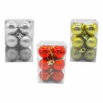 BOLA NAVIDEÑA SURTIDA 3CM X12