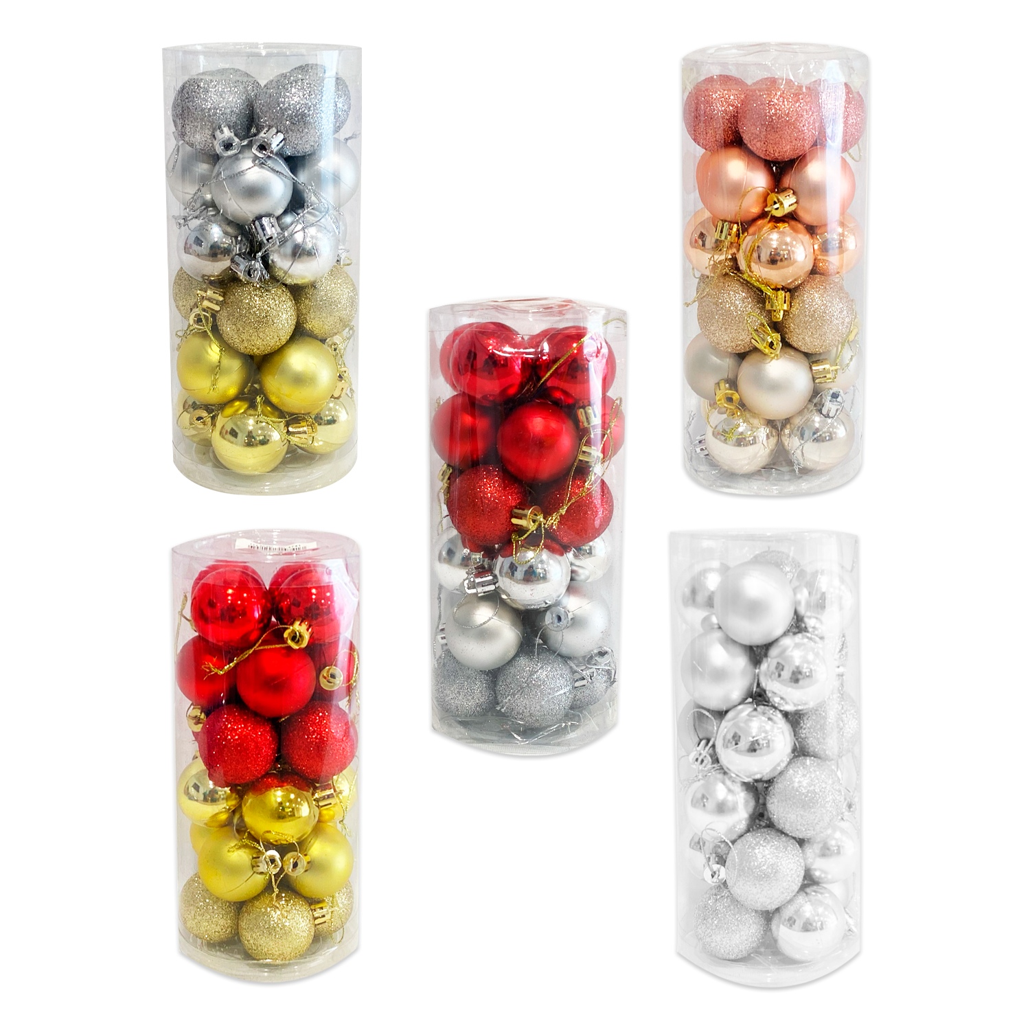 BOLA NAVIDEÑA SURTIDA 4CM X24