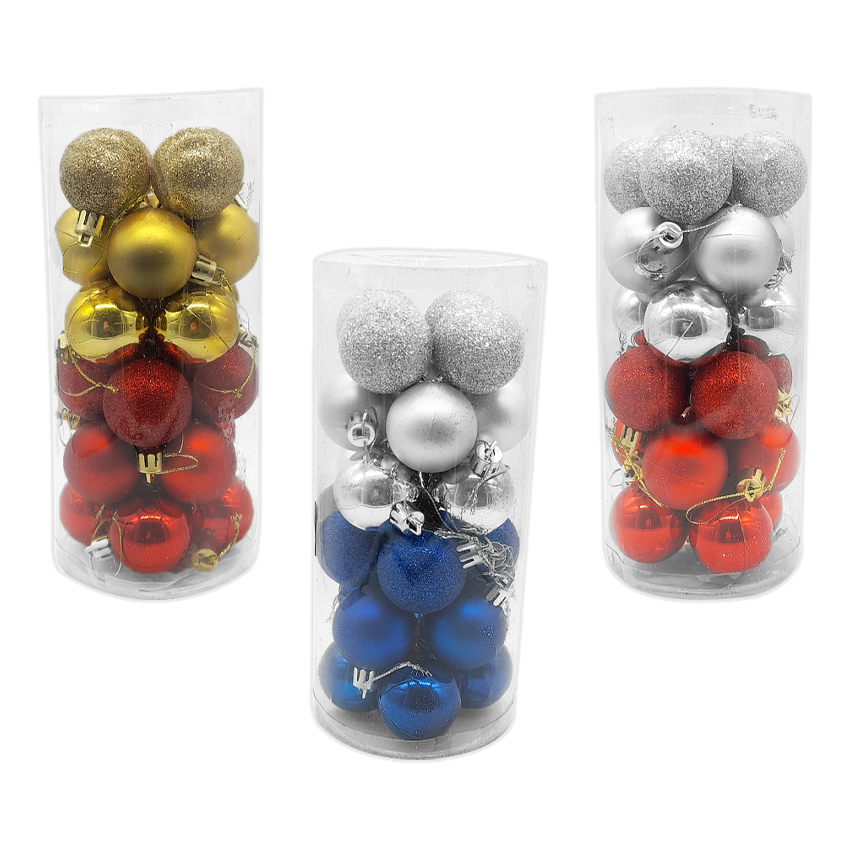 BOLA NAVIDEÑA SURTIDA 4CM X24