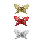 ADORNO PIN MARIPOSA NAVIDEÑA X3