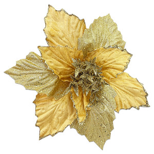 FLOR NAVIDEÑA DORADA 40CM (BJX80)