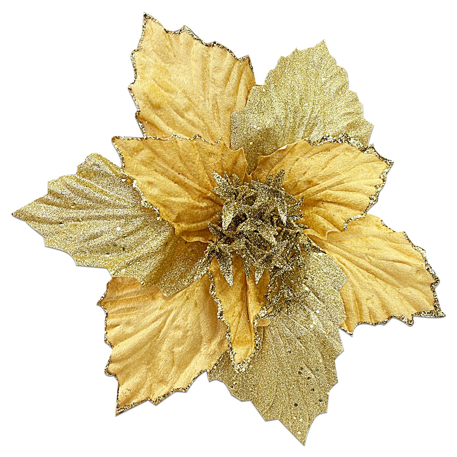 FLOR NAVIDEÑA DORADA 40CM (BJX80)