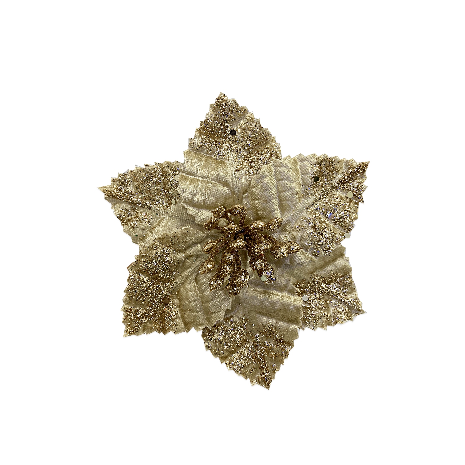 FLOR NAVIDEÑA CHAMPAÑA 15CM (BJX120)