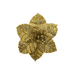 FLOR NAVIDEÑA DORADA 15CM (BJX120)