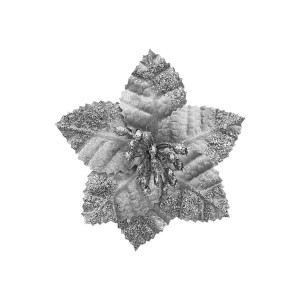 FLOR NAVIDEÑA PLATEADA 15CM (BJX120)