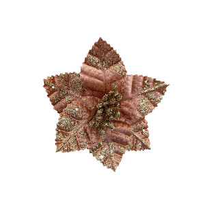 FLOR NAVIDEÑA PALO ROSA 15CM (BJX120)