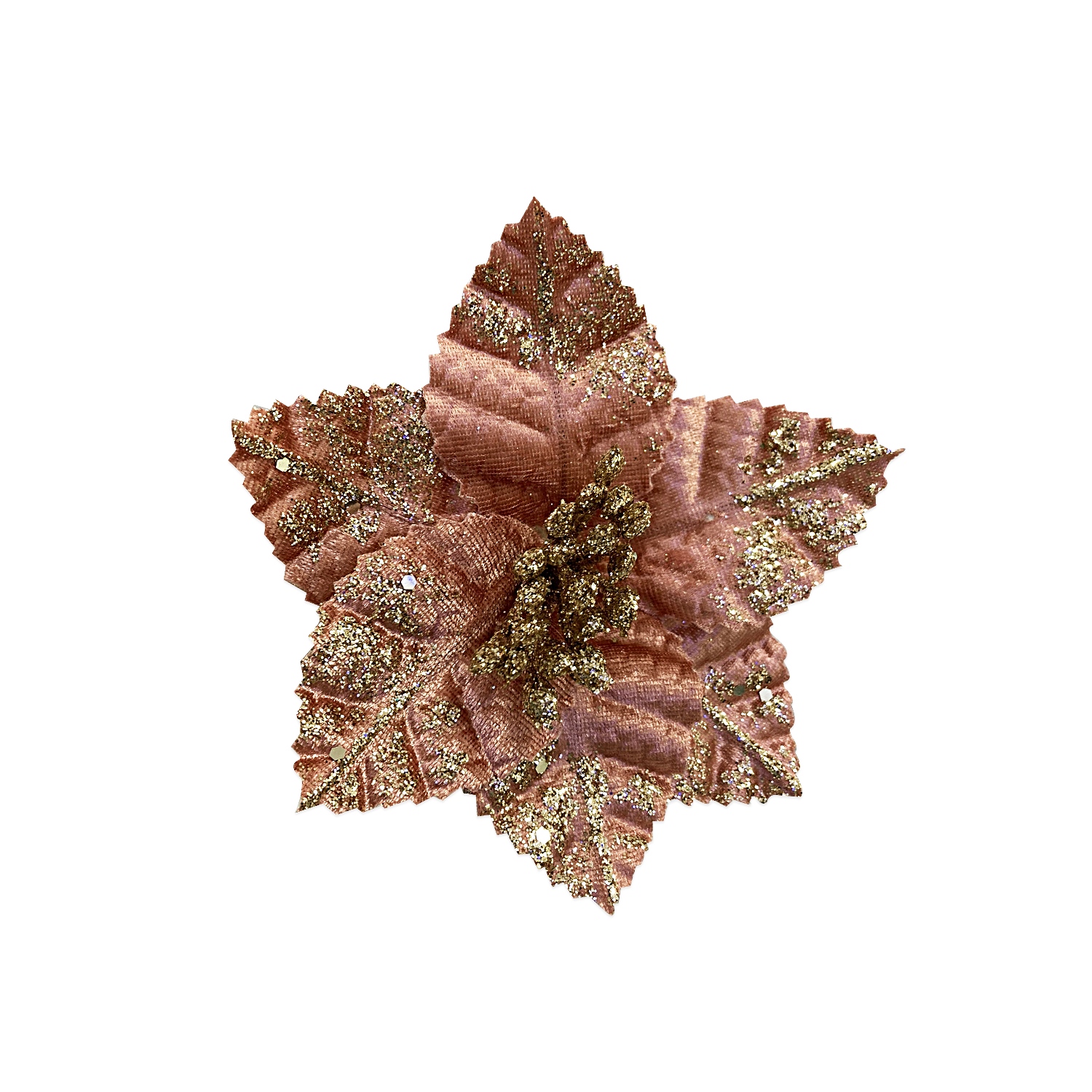 FLOR NAVIDEÑA PALO ROSA 15CM (BJX120)