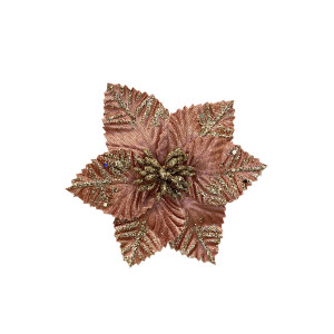 FLOR NAVIDEÑA PALO ROSA 14CM (BJX120)