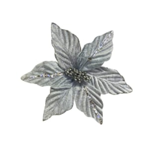 FLOR NAVIDEÑA PLATEADA 23CM