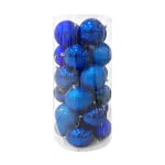 BOLAS NAVIDEÑAS AZUL 10CM X24