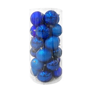 BOLAS NAVIDEÑAS AZUL 10CM X24
