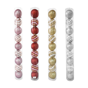 BOLA NAVIDEÑA SURTIDA 8CM X9