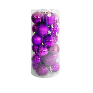 BOLA NAVIDEÑA MORADA 6CM X24