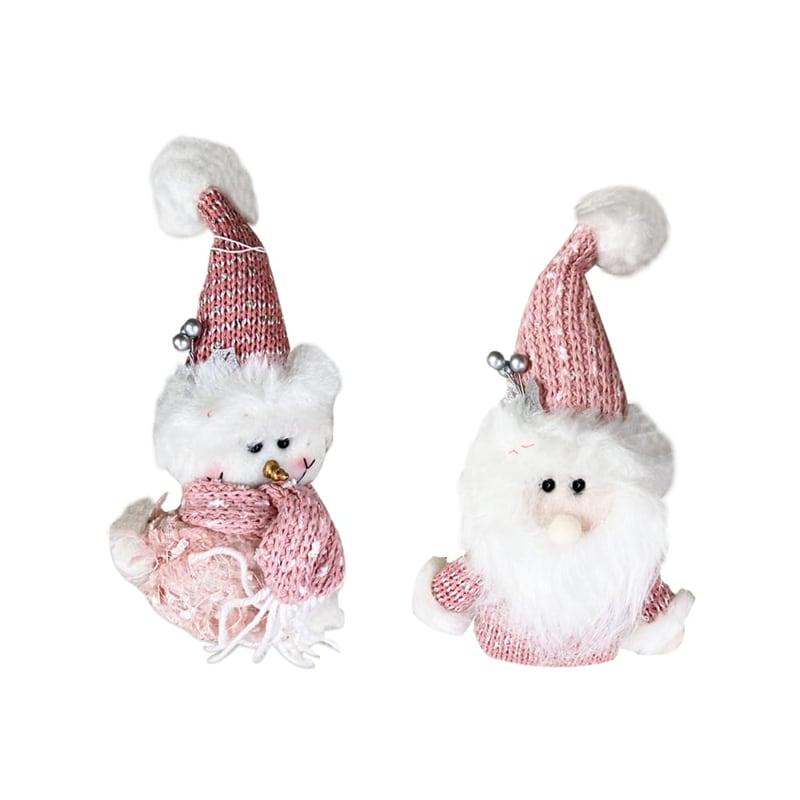 MUÑECO NAVIDEÑO ROSADO 22CM