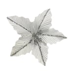 FLOR NAVIDEÑA PLATEADA 27CM (BDJX192)''