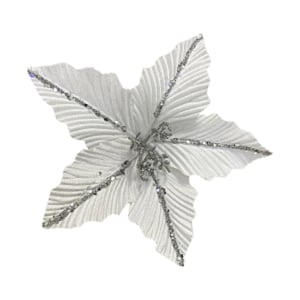 FLOR NAVIDEÑA PLATEADA 27CM (BDJX192)''