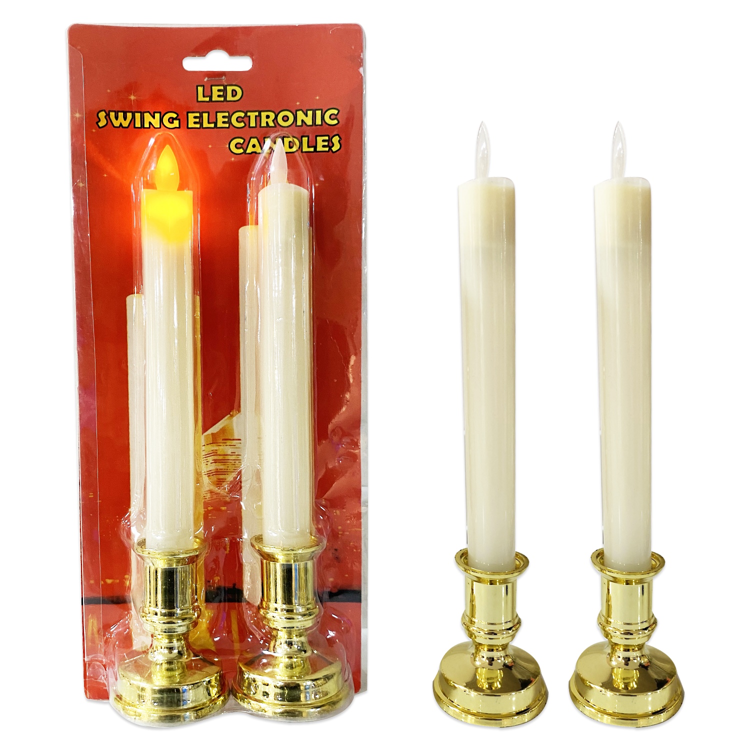 VELA NAVIDEÑA LUZ CALIDA X2