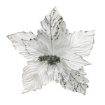 FLOR NAVIDEÑA PLATEADA 30CM (BJX100)